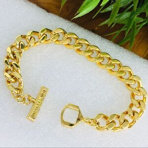 Vince Camuto Chunky Cuban Chain Link Bracelet Gold overlay 40gr 4274